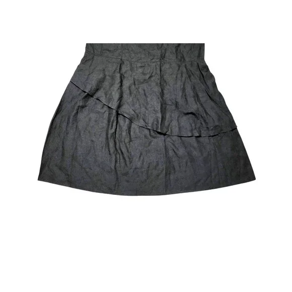 NWT VIVID Black Linen Maxi Dress Sleeveless Long Double Skirt Plus 3x Lagenlook - Picture 4 of 9